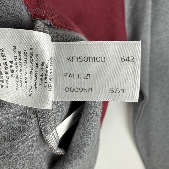 NEW Michael‎ Kors Sweater Mens Small Merlot Colorblock Crewneck Pullover - Picture 9 of 9
